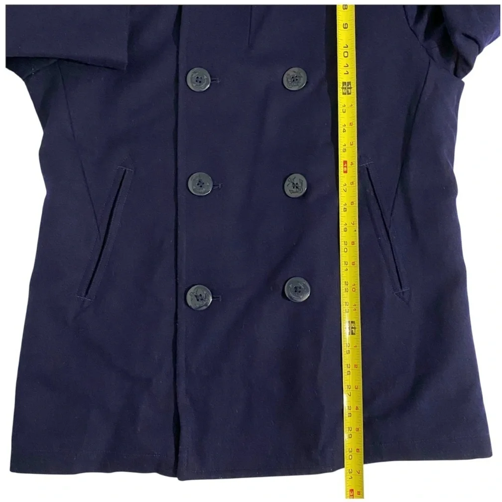 J Crew Dock Icon Wool Blend Pea Coat US Navy Blue Sailor 40s Retro Men’s Medium